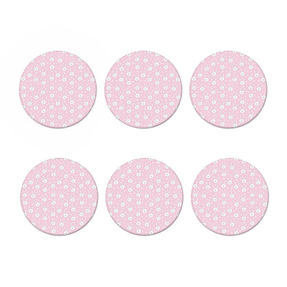 Pink Rabbit Pattern Print Coaster Set