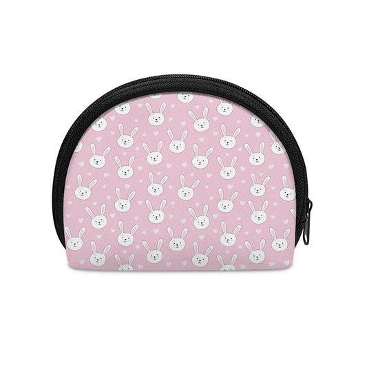 Pink Rabbit Pattern Print Coin Purse