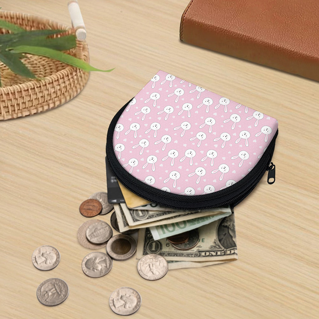 Pink Rabbit Pattern Print Coin Purse
