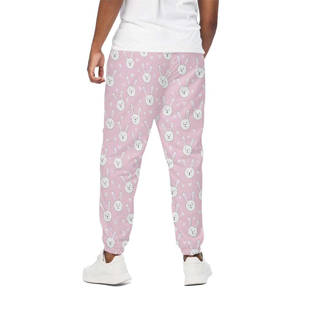 Pink Rabbit Pattern Print Cotton Pants