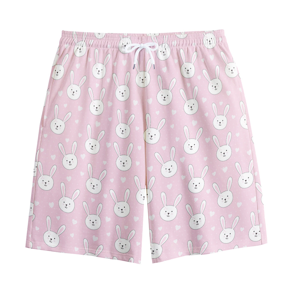 Pink Rabbit Pattern Print Cotton Shorts