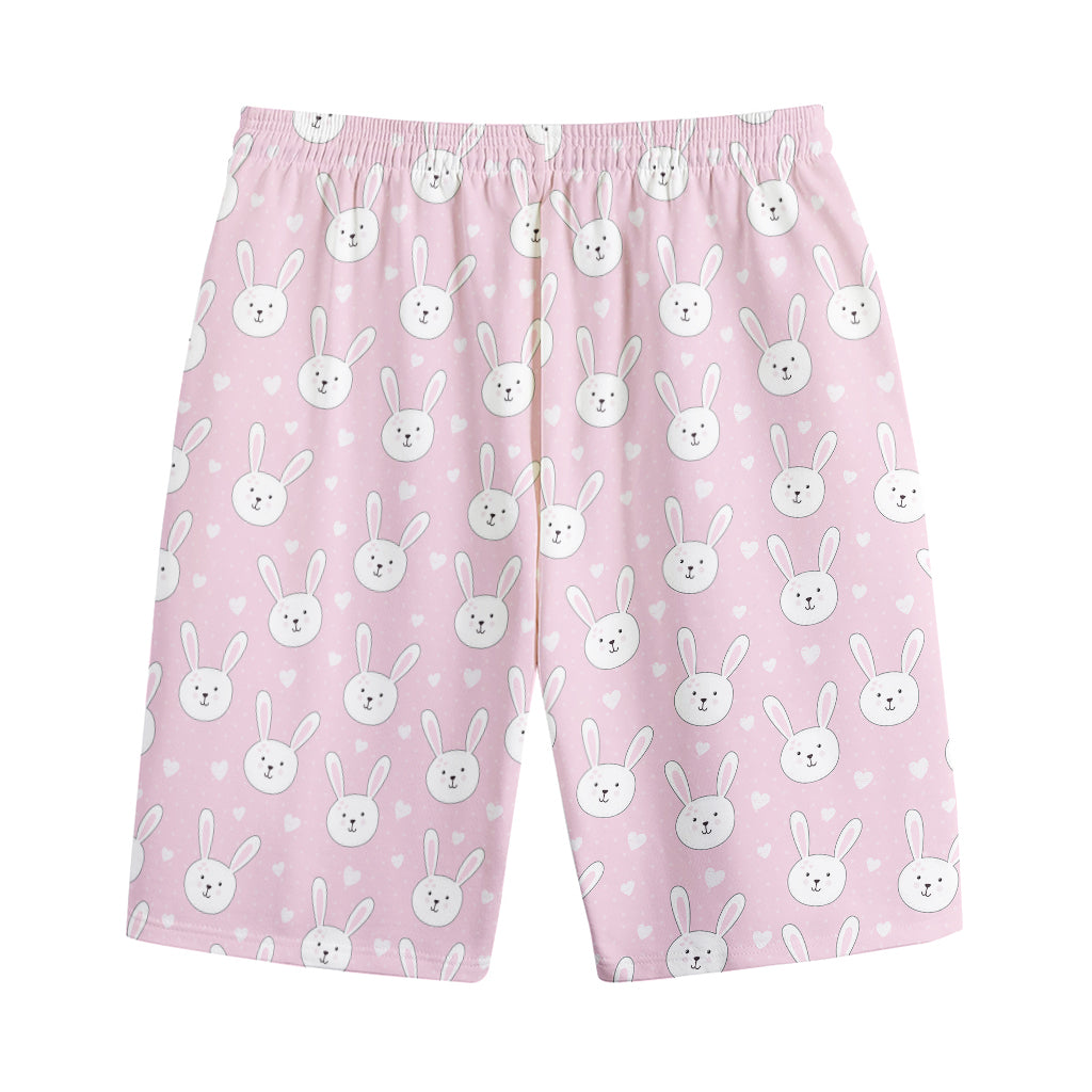 Pink Rabbit Pattern Print Cotton Shorts