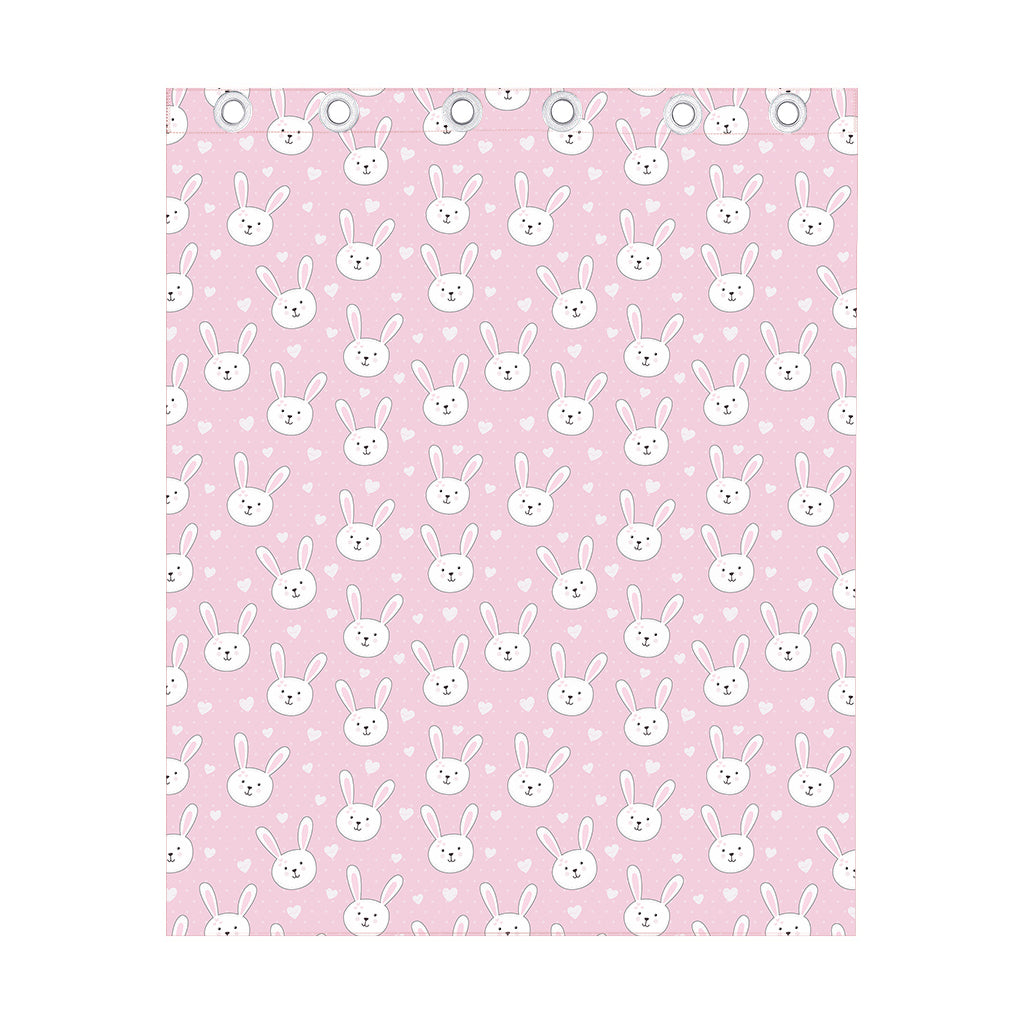 Pink Rabbit Pattern Print Curtain