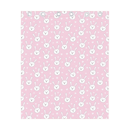 Pink Rabbit Pattern Print Curtain