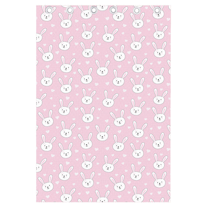 Pink Rabbit Pattern Print Curtain