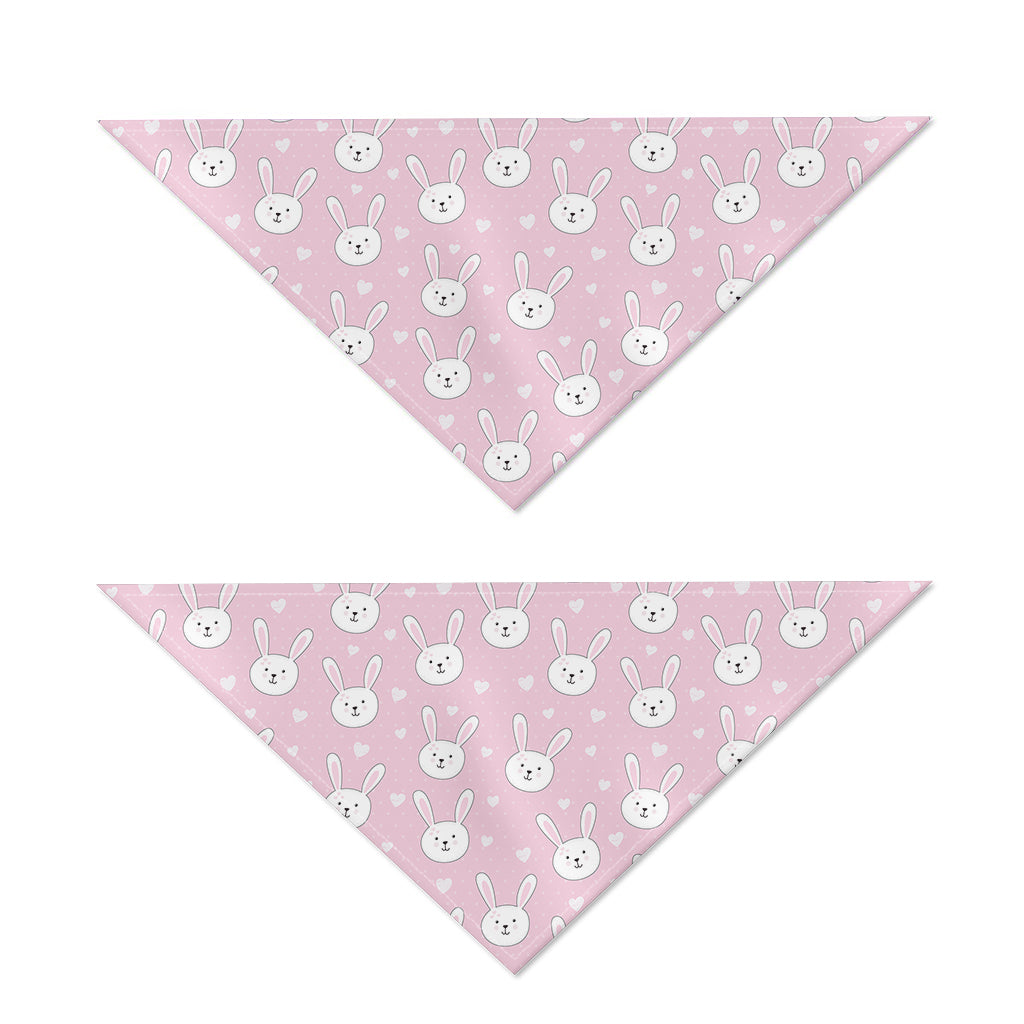 Pink Rabbit Pattern Print Dog Bandana