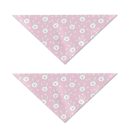 Pink Rabbit Pattern Print Dog Bandana