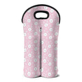 Pink Rabbit Pattern Print Double Neoprene Wine Tote