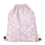 Pink Rabbit Pattern Print Drawstring Bag