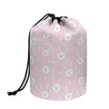 Pink Rabbit Pattern Print Drawstring Makeup Bag
