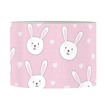 Pink Rabbit Pattern Print Drum Lamp Shade