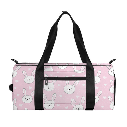 Pink Rabbit Pattern Print Gym Bag