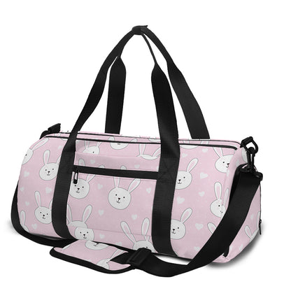 Pink Rabbit Pattern Print Gym Bag