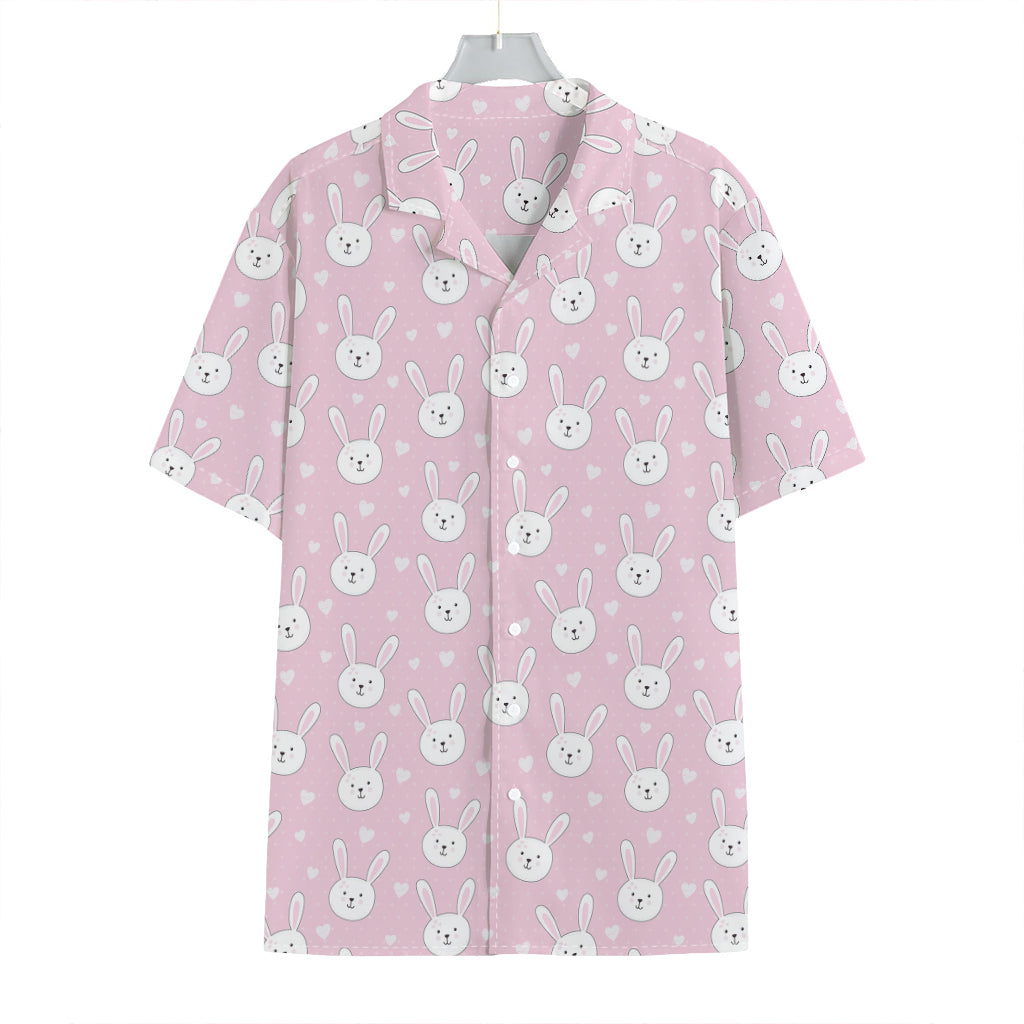Pink Rabbit Pattern Print Hawaiian Shirt