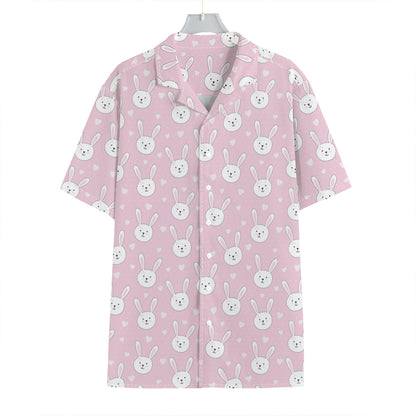 Pink Rabbit Pattern Print Hawaiian Shirt