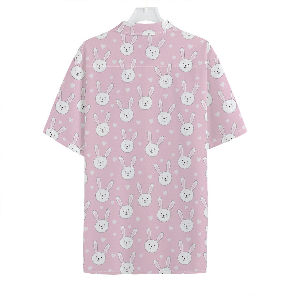 Pink Rabbit Pattern Print Hawaiian Shirt