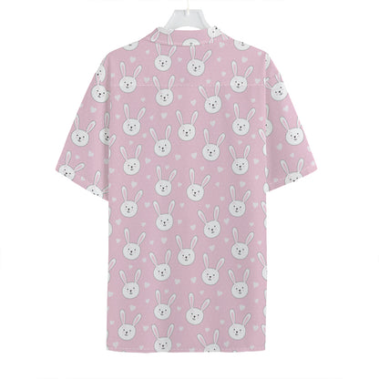 Pink Rabbit Pattern Print Hawaiian Shirt