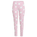 Pink Rabbit Pattern Print High-Waisted Pocket Leggings