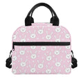 Pink Rabbit Pattern Print Insulated Lunch Bag