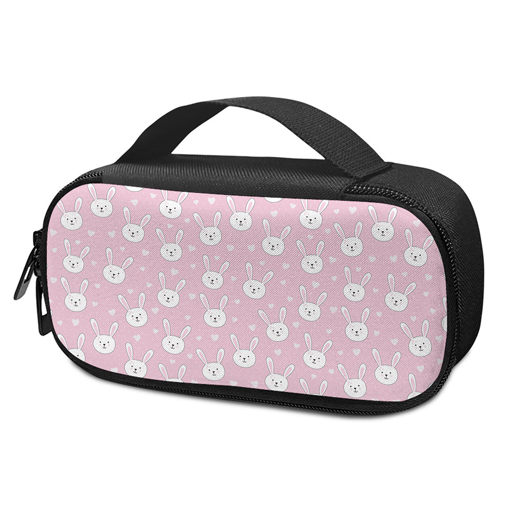 Pink Rabbit Pattern Print Insulin Cooler Travel Case