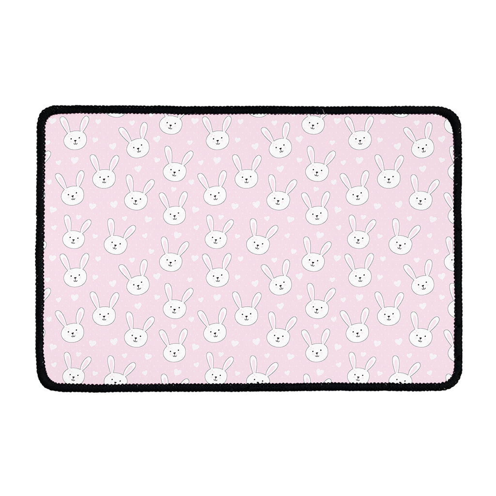 Pink Rabbit Pattern Print Kitchen Mat