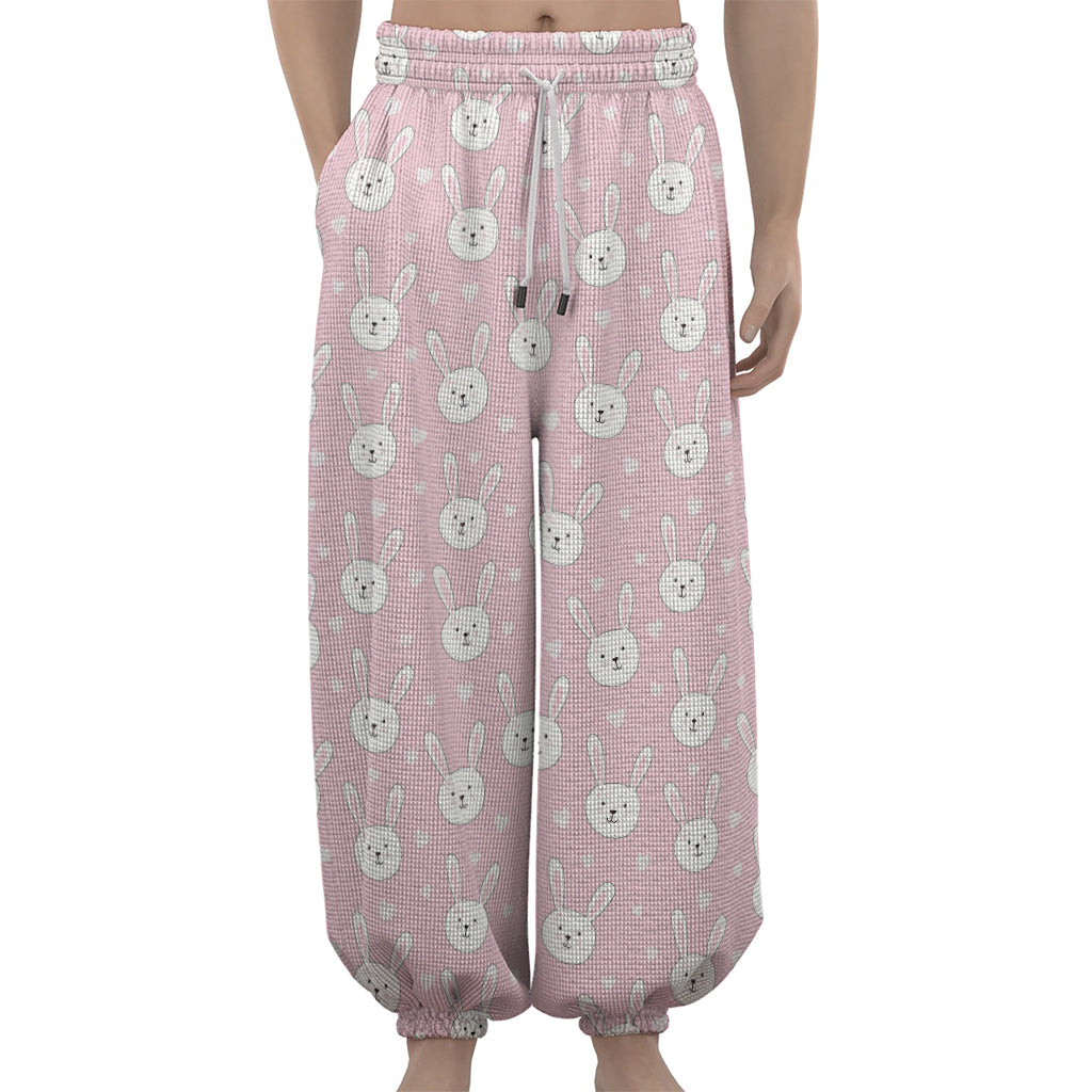 Pink Rabbit Pattern Print Lantern Pants