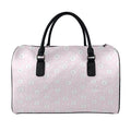 Pink Rabbit Pattern Print Leather Duffel Bag