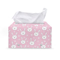 Pink Rabbit Pattern Print Leather Tissue Box Cover