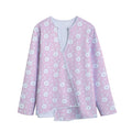 Pink Rabbit Pattern Print Long Sleeve Short Coat