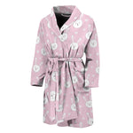 Pink Rabbit Pattern Print Men's Bathrobe