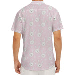 Pink Rabbit Pattern Print Men's Deep V-Neck Shirt