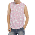 Pink Rabbit Pattern Print Men's Fitness Tank Top