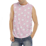 Pink Rabbit Pattern Print Men's Fitness Tank Top