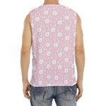 Pink Rabbit Pattern Print Men's Fitness Tank Top