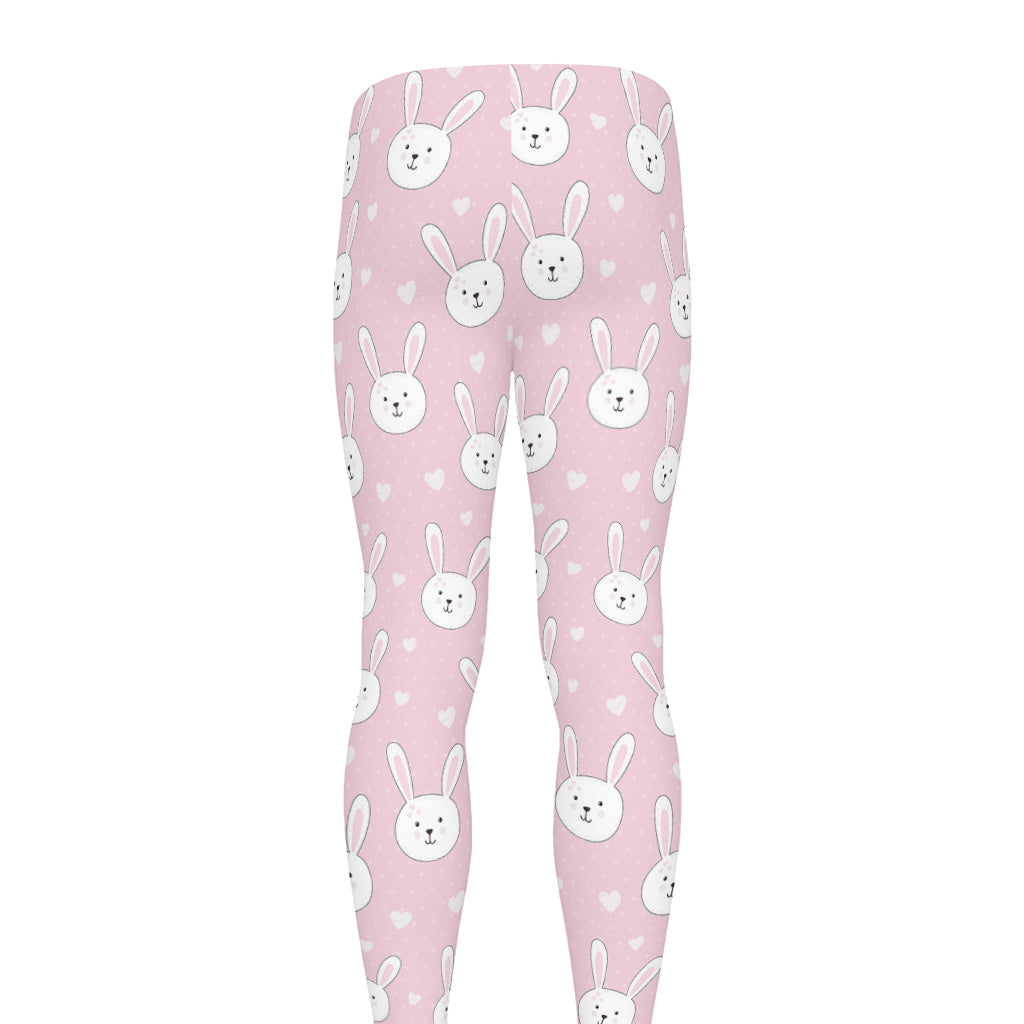 Pink Rabbit Pattern Print Men's leggings