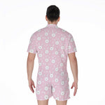Pink Rabbit Pattern Print Men's Rompers