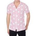 Pink Rabbit Pattern Print Men's Shirt
