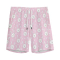 Pink Rabbit Pattern Print Men's Athletic Shorts
