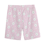 Pink Rabbit Pattern Print Men's Sports Shorts