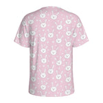 Pink Rabbit Pattern Print Men's Sports T-Shirt