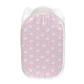 Pink Rabbit Pattern Print Mesh Laundry Hamper