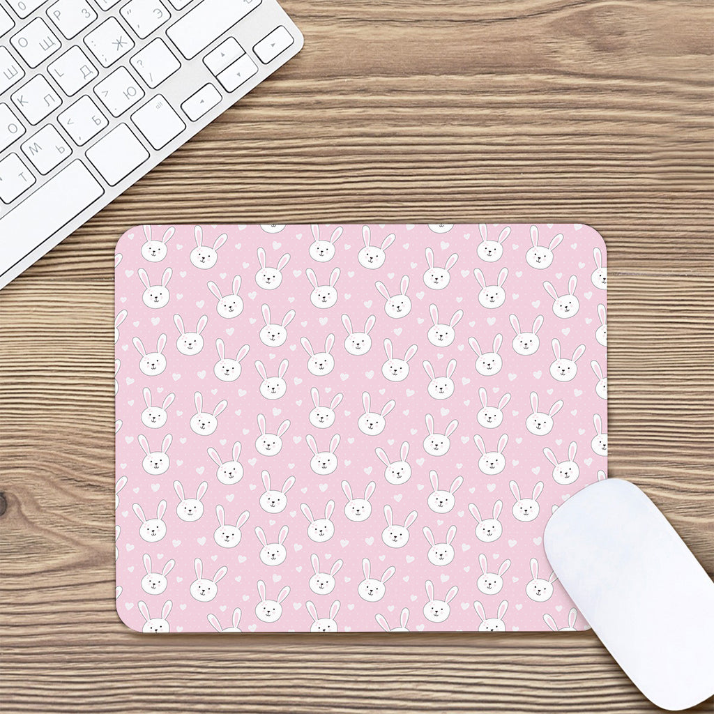 Pink Rabbit Pattern Print Mouse Pad