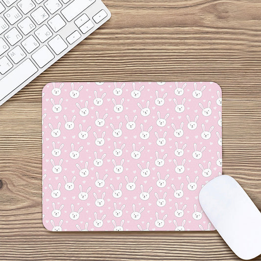 Pink Rabbit Pattern Print Mouse Pad