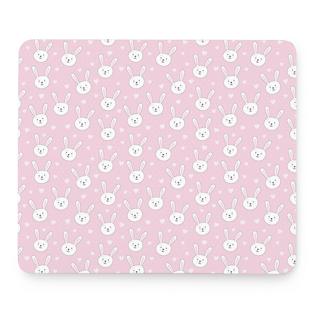 Pink Rabbit Pattern Print Mouse Pad