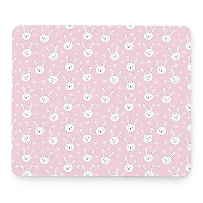 Pink Rabbit Pattern Print Mouse Pad