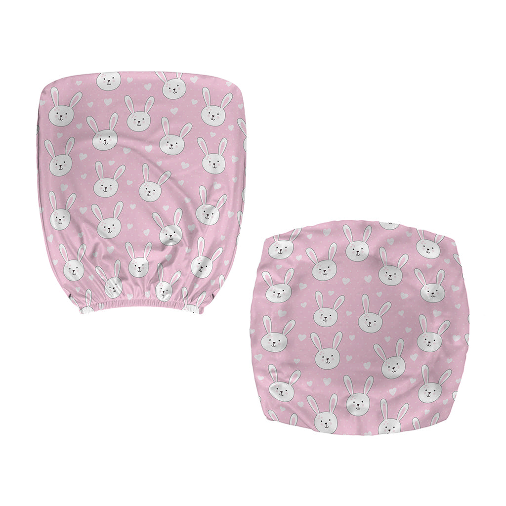 Pink Rabbit Pattern Print Office Chair Cover