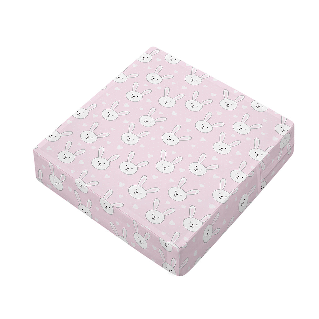 Pink Rabbit Pattern Print Outdoor Seat Cushion Cover