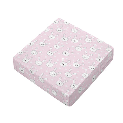 Pink Rabbit Pattern Print Outdoor Seat Cushion Cover