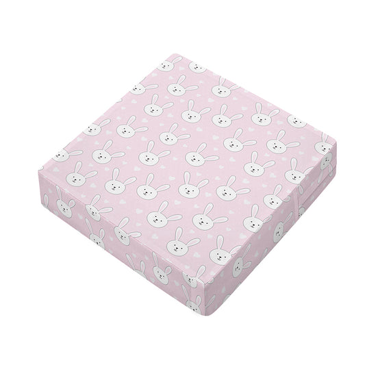 Pink Rabbit Pattern Print Outdoor Seat Cushion Cover