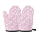 Pink Rabbit Pattern Print Oven Mitts